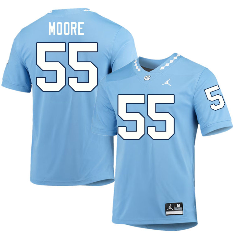 #55 Jakai Moore North Carolina Tar Heels College Football Jersey Stitched-Carolina Blue